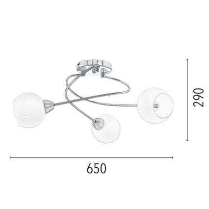 Loftlampe PAVIA 3xE27/60W/230V - FSC-certificeret