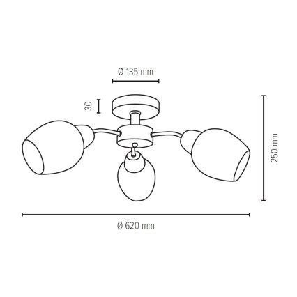 Loftlampe PARMA 3xE27/40W/230V
