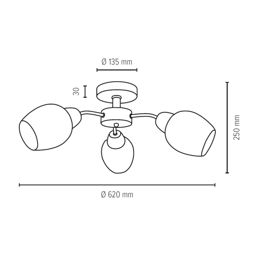 Loftlampe PARMA 3xE27/40W/230V
