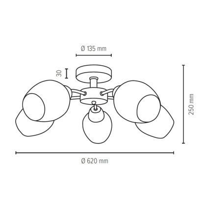 Loftlampe PARMA 5xE27/40W/230V - FSC-certificeret