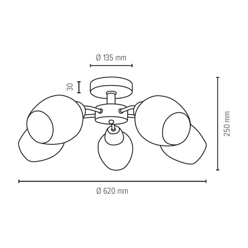 Loftlampe PARMA 5xE27/40W/230V - FSC-certificeret