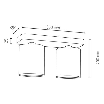 Loftlampe JENTA 2xE27/25W/230V - FSC-certificeret