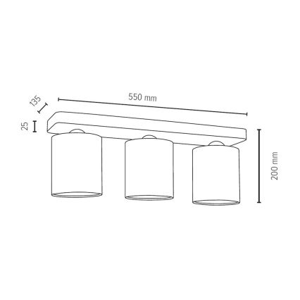 Loftlampe JENTA 3xE27/25W/230V - FSC-certificeret