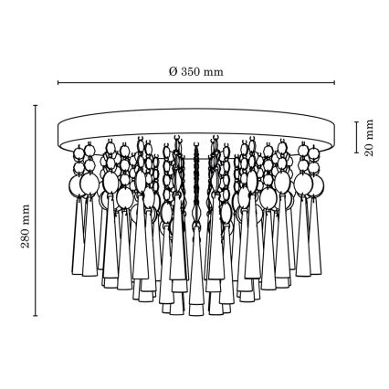 Loftlampe LUXORIA 4xG9/28W/230V - FSC-certificeret