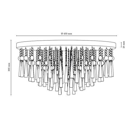 Loftlampe LUXORIA 8xG9/28W/230V - FSC-certificeret