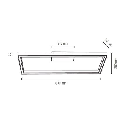 LED lampe dæmpbar RAMME LED/34W/230V + fjernbetjening mat eg - FSC-certificeret