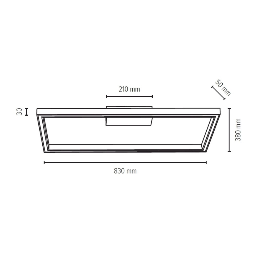 LED lampe dæmpbar RAMME LED/34W/230V + fjernbetjening mat eg - FSC-certificeret