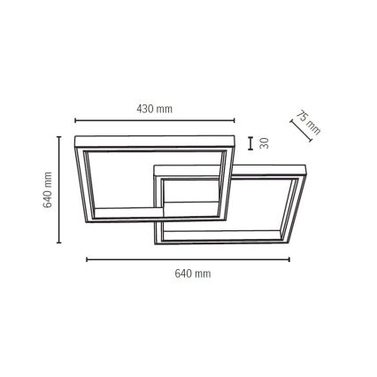 LED loftlampe dæmpbar RAMME LED/48W/230V + fjernbetjening mat eg - FSC-certificeret