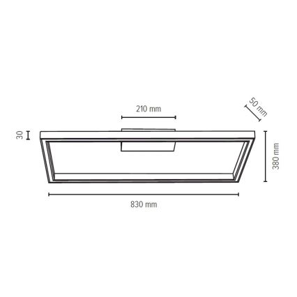 LED loftlampe RAMME LED/34W/230V mat eg - FSC-certificeret