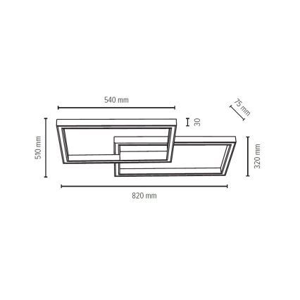 LED loftsbelysning RAMME LED/48W/230V mat eg