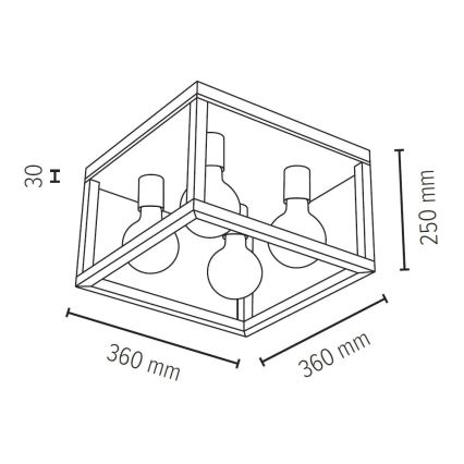 Loftlampe KAGO 4xE27/60W/230V - FSC-certificeret