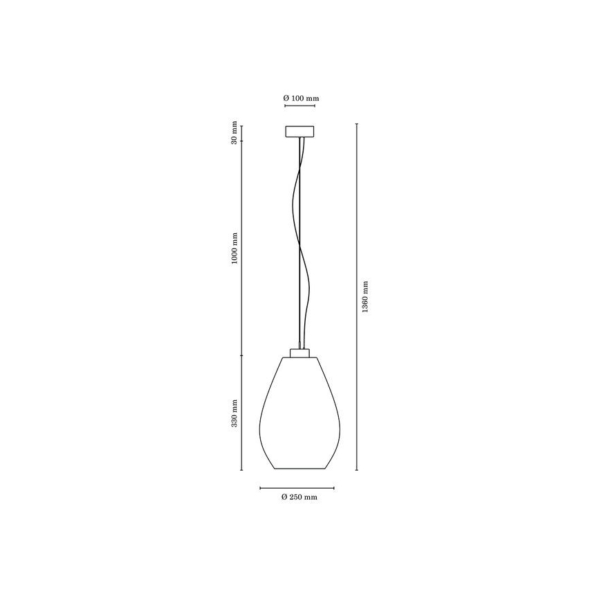 Pendel PIRO 1xE27/60W/230V - FSC-certificeret