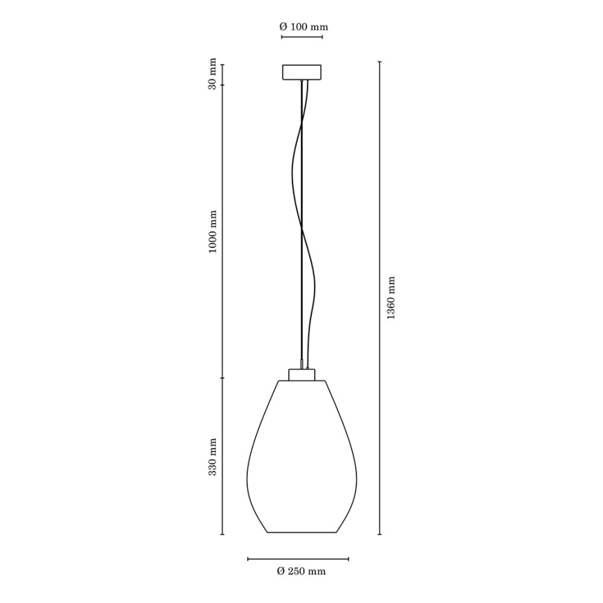 Pendel PIRO 1xE27/60W/230V - FSC-certificeret