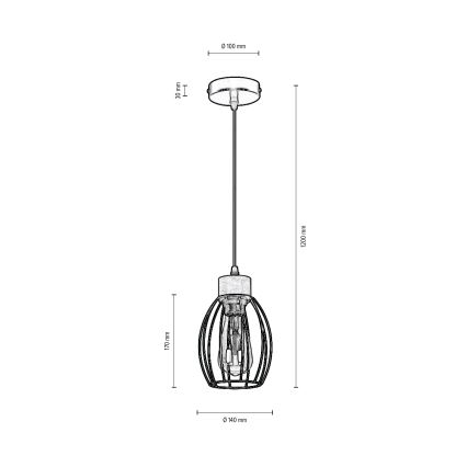 Pendel GUNNAR 1xE27/60W/230V eg - FSC-certificeret