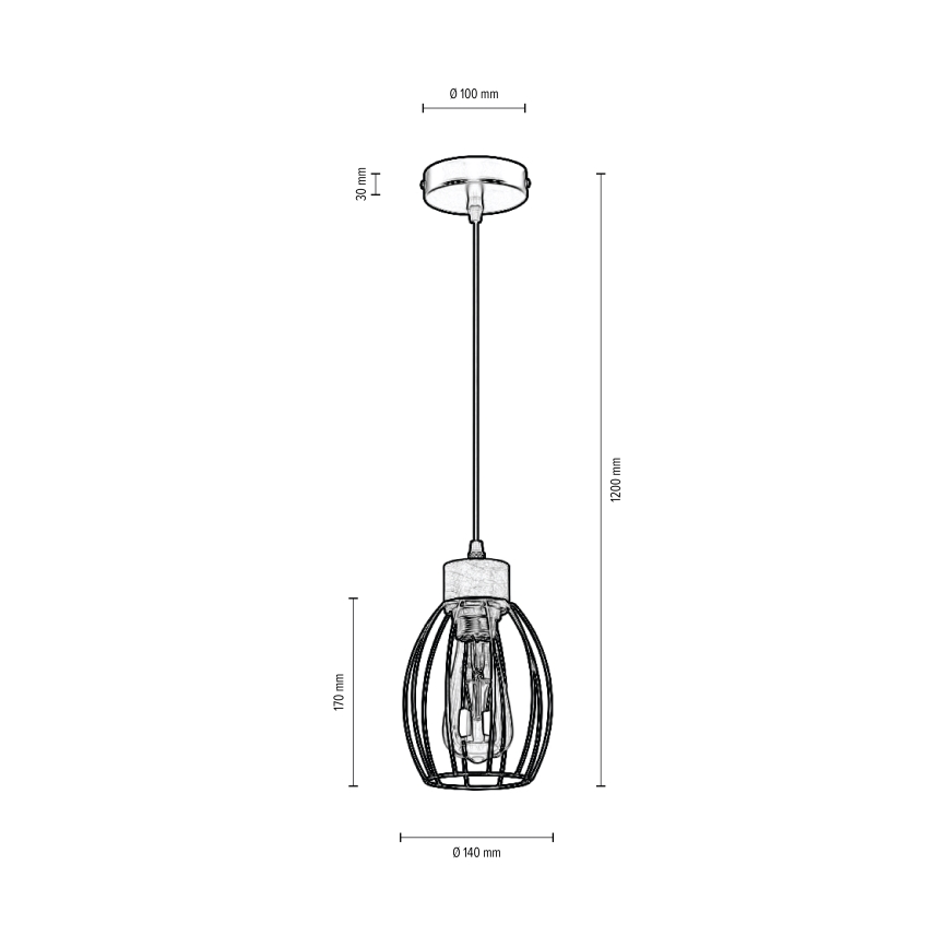 Pendel GUNNAR 1xE27/60W/230V eg - FSC-certificeret