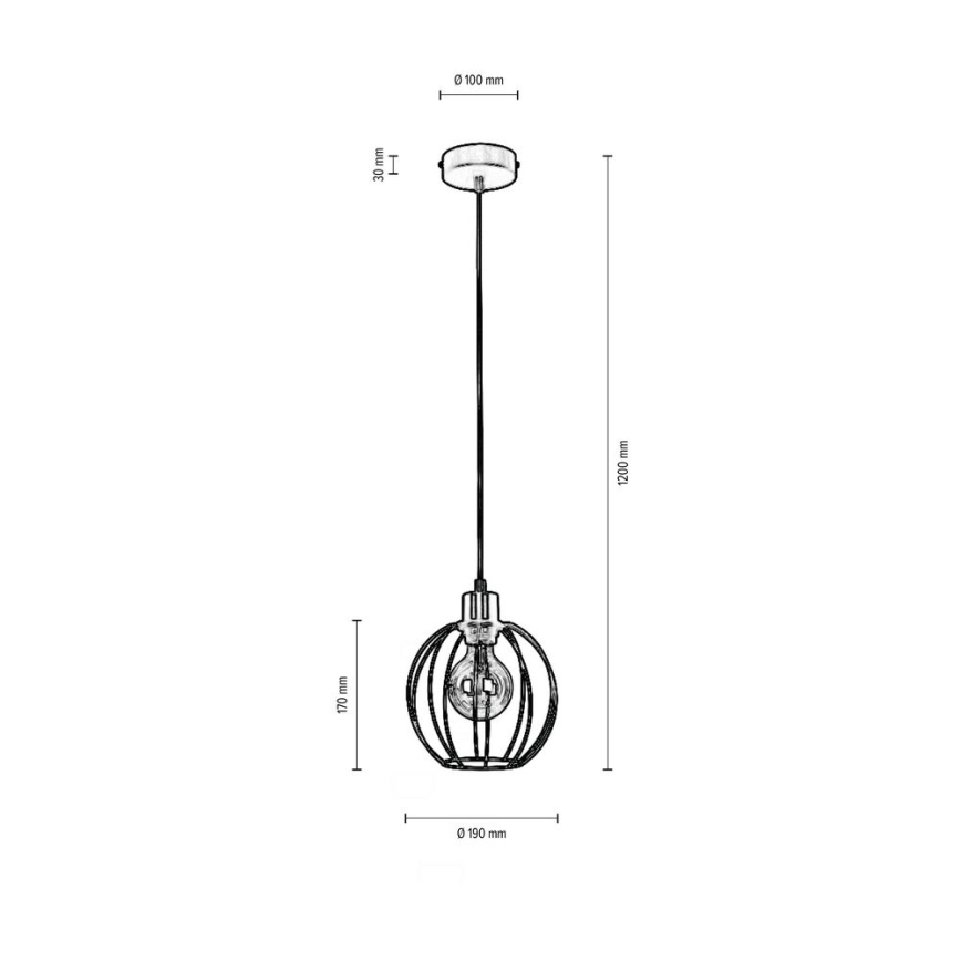 Pendel BERIS 1xE27/60W/230V - FSC-certificeret