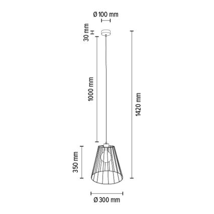 Pendel ORAZIO 1xE27/60W/230V eg - FSC-certificeret