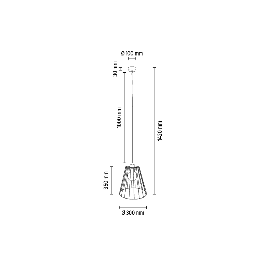 Pendel ORAZIO 1xE27/60W/230V eg - FSC-certificeret