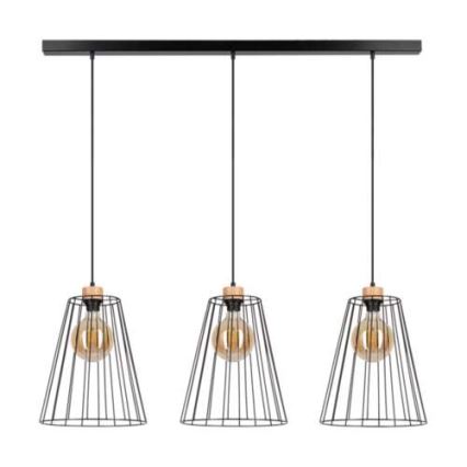 Loftlampe på ledning ORAZIO 3xE27/60W/230V fyrretræ