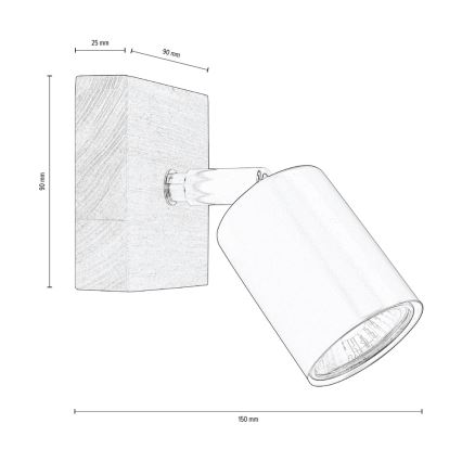 Vægspot MANARA 1xGU10/5W/230V fyrretræ - FSC-certificeret