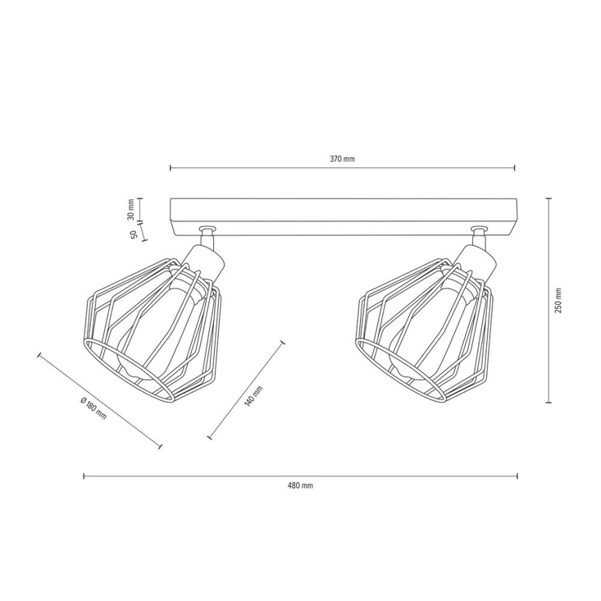 Loftspot VENTI 2xE27/15W/230V fyrretræ - FSC-certificeret