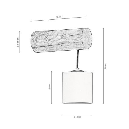 Væglampe FORESTA 1xE27/25W/230V fyrretræ