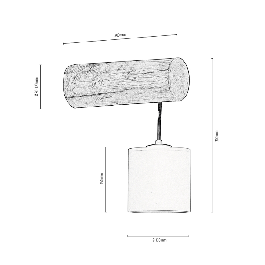 Væglampe FORESTA 1xE27/25W/230V fyrretræ