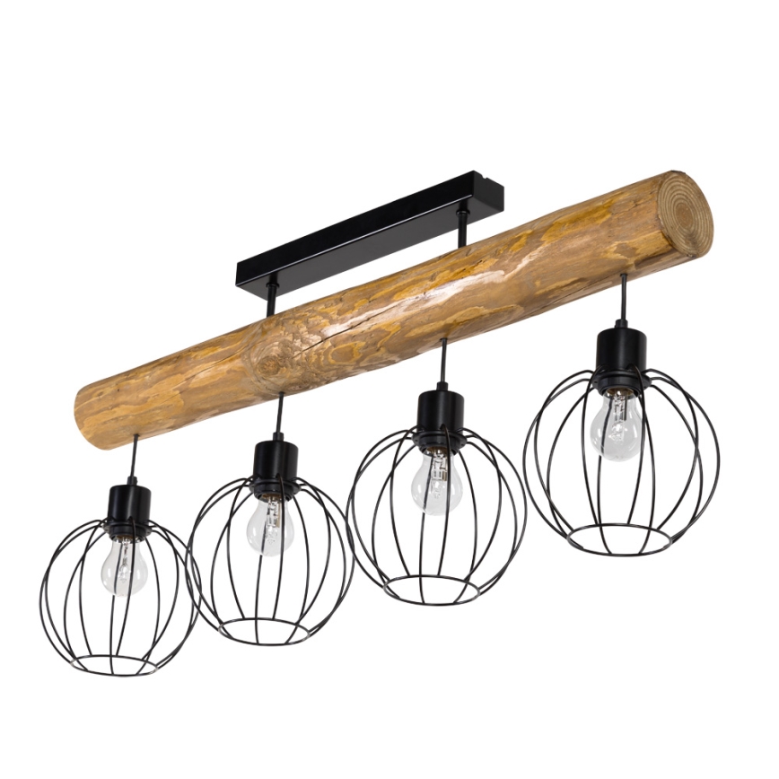 Loftlampe BERIS 4xE27/25W/230V fyrretræ - FSC-certificeret