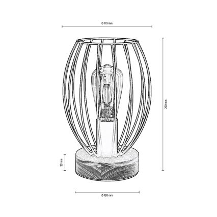 Bordlampe GUNNAR 1xE27/25W/230V eg - FSC-certificeret