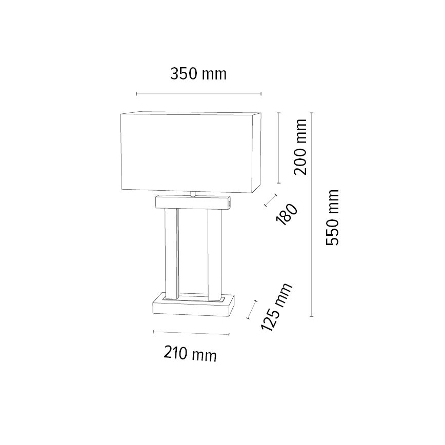 LED bordlampe dæmpbar HAKON 1xE27/40W+ 2xLED/7,5W/230V 55 cm eg – FSC certificeret