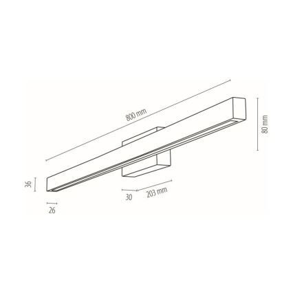 LED væglampe til badeværelse AQUAVIVA LED/12W/230V 80 cm IP44 eg