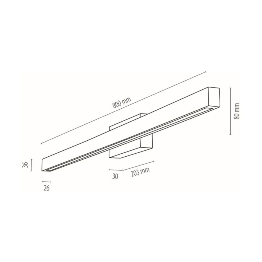 LED væglampe til badeværelse AQUAVIVA LED/12W/230V 80 cm IP44 eg
