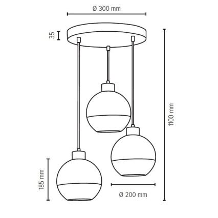 Spot-LightG1545 - Reserveglas til lampe LINEA diameter 20 cm