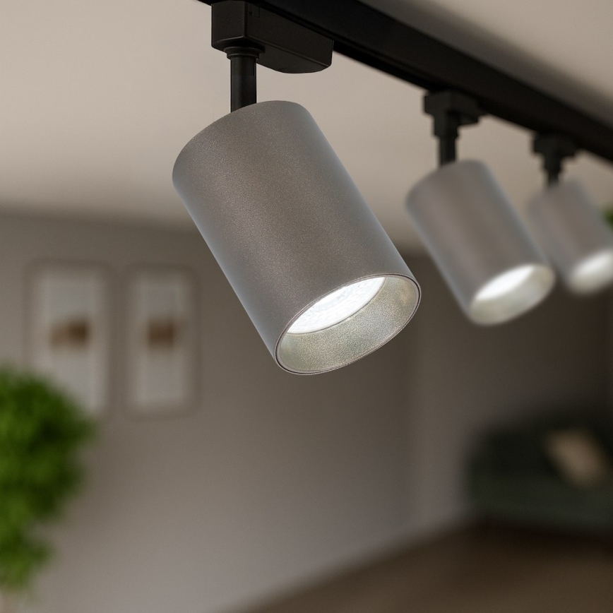 Spot til 1-faset skinnesystem PIPE 1xGU10/10W/230V brun