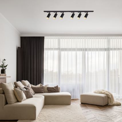 Spot til skinnesystemet MICA 6xGU10/10W/230V, sort/guld