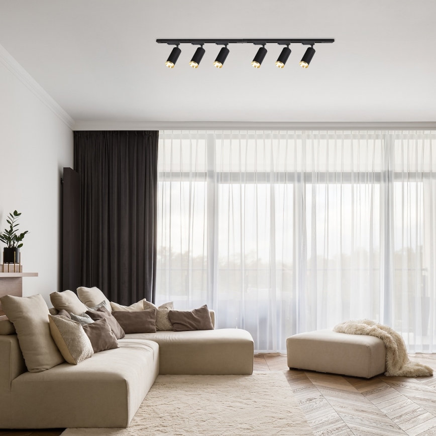 Spot til skinnesystemet MICA 6xGU10/10W/230V, sort/guld