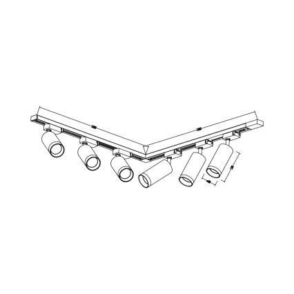 Spot til skinnesystemet MICA 6xGU10/10W/230V, sort/guld