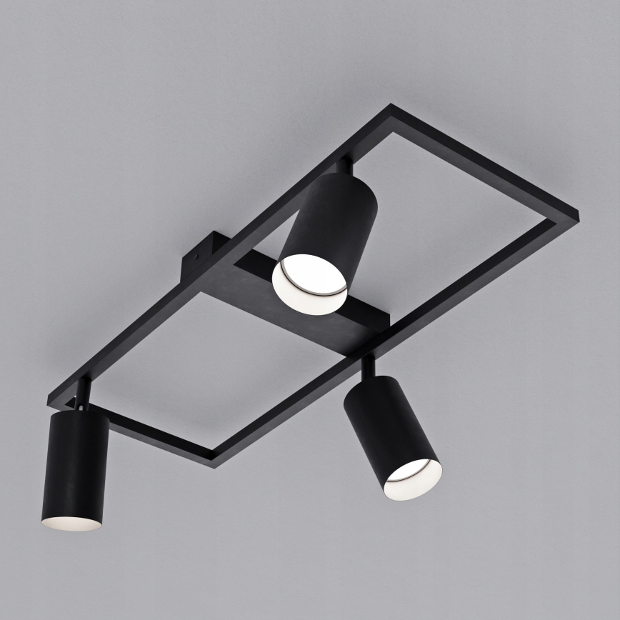 Spotarmatur 3 x GU10, 30 W, 230 V, sort