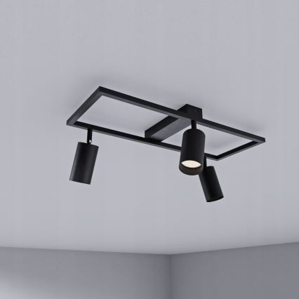 Spotarmatur 3 x GU10, 30 W, 230 V, sort