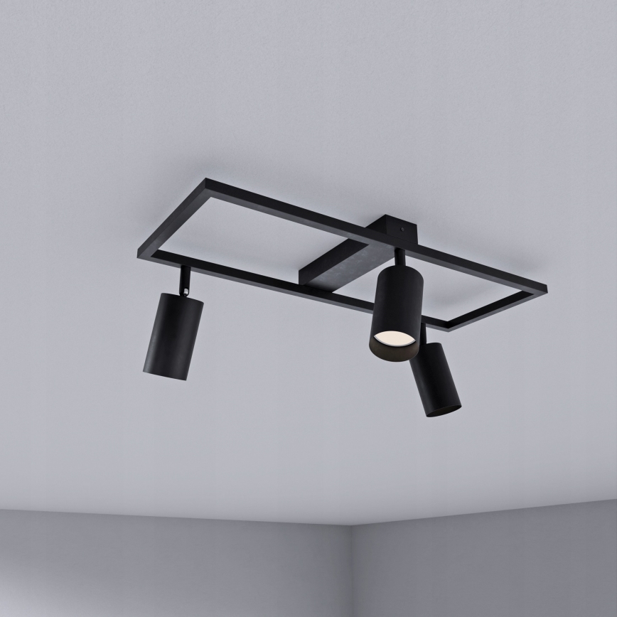 Spotarmatur 3 x GU10, 30 W, 230 V, sort