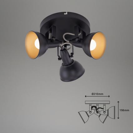 Spotarmatur 3xE14/40W/230V, sort