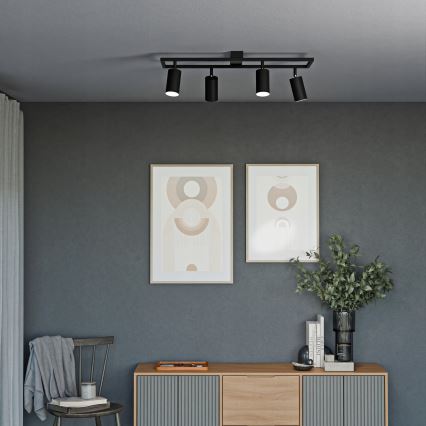 Spotarmatur 4xGU10/30W/230V sort