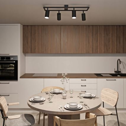 Spotarmatur 4xGU10/30W/230V sort