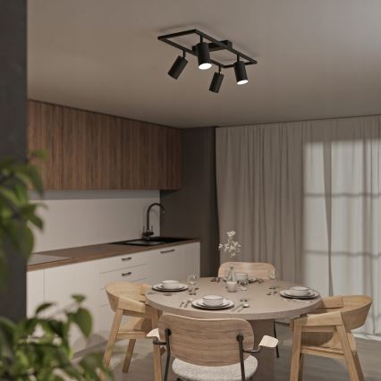 Spotarmatur 4xGU10/30W/230V sort