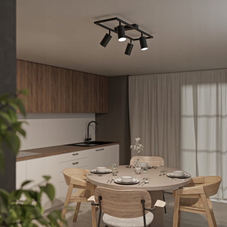 Spotarmatur 4xGU10/30W/230V sort