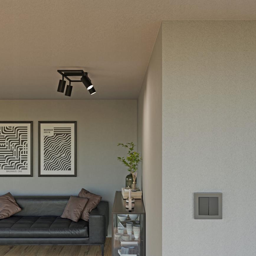 Spotarmatur 4xGU10/30W/230V sort