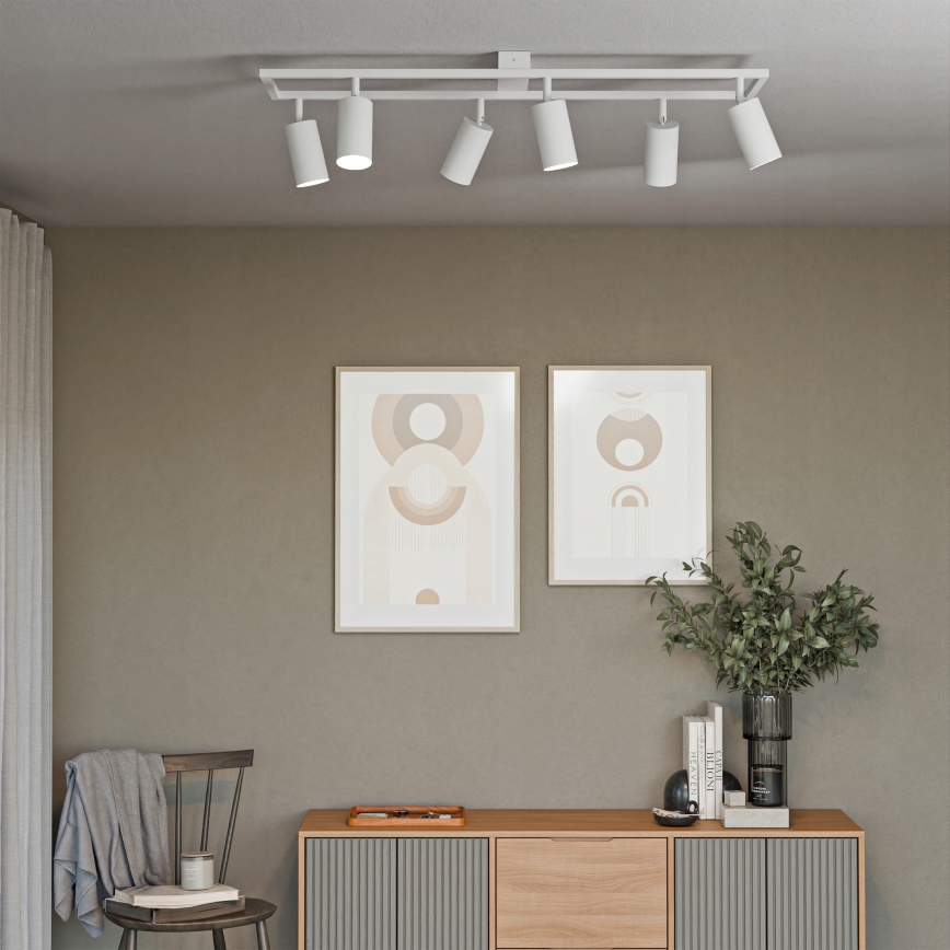 Spotarmatur 6xGU10/30W/230V hvid