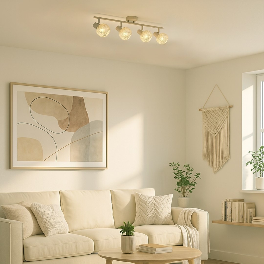 Spotarmatur DEX 4xE14/10W/230V beige/creme