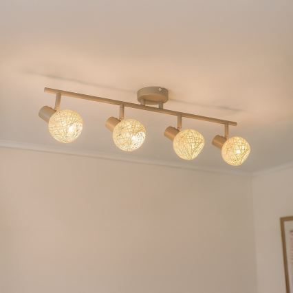 Spotarmatur DEX 4xE14/10W/230V beige/creme