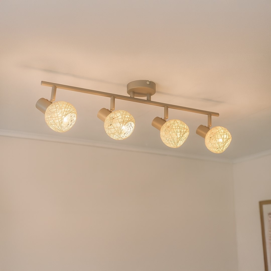 Spotarmatur DEX 4xE14/10W/230V beige/creme